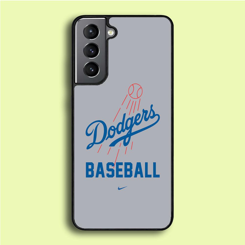 Baseball Los Angeles Dodgers MLB 002 Samsung Galaxy S21 Case-Rubber / White (2D Case)-Xtracase