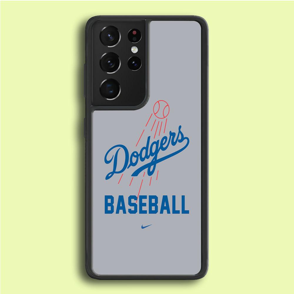 Baseball Los Angeles Dodgers MLB 002 Samsung Galaxy S21 Ultra Case-Rubber / White (2D Case)-Xtracase