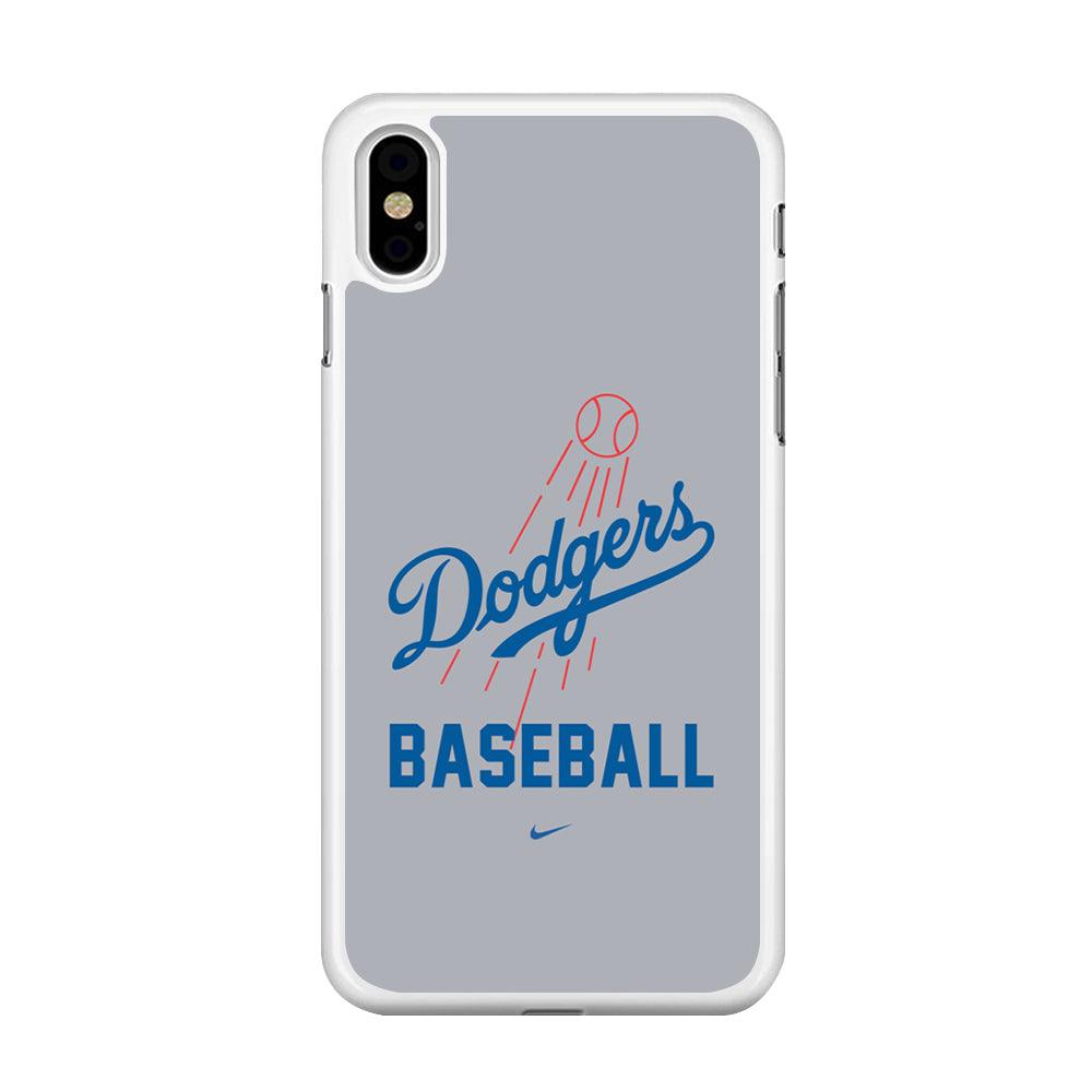 Baseball Los Angeles Dodgers MLB 002 iPhone Xs Case-Rubber / White (2D Case)-Xtracase