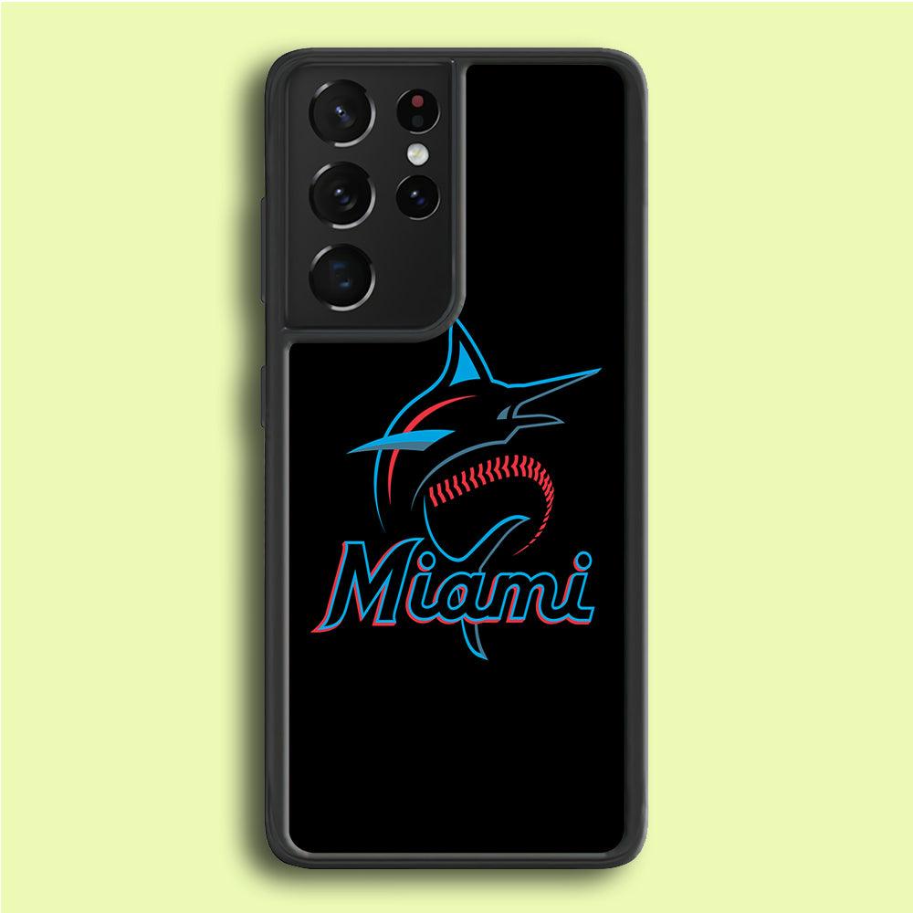 Baseball Miami Marlins MLB 001 Samsung Galaxy S21 Ultra Case-Plastic / Full Wrap (3D Case)-Xtracase