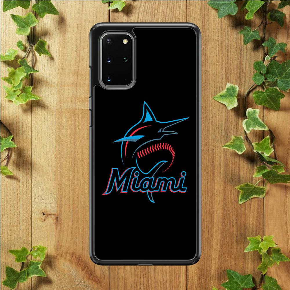 Baseball Miami Marlins MLB 001 Samsung Galaxy S20 Plus Case-Rubber / White (2D Case)-Xtracase
