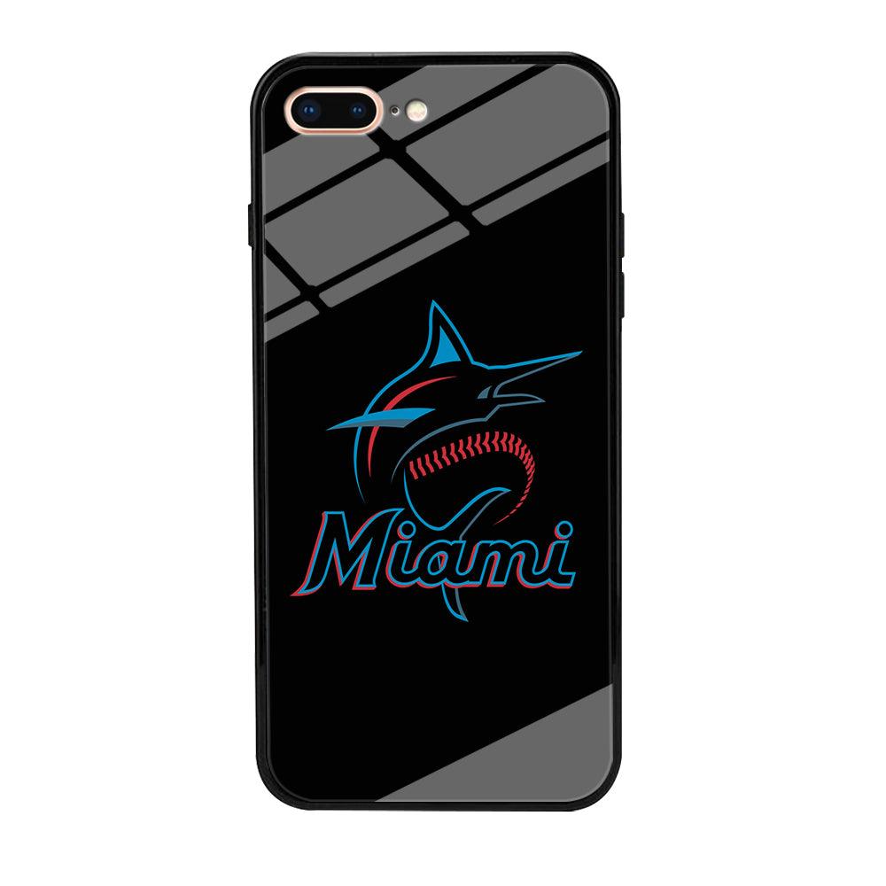 Baseball Miami Marlins MLB 001 iPhone 8 Plus Case-Tempered Glass Case-Xtracase