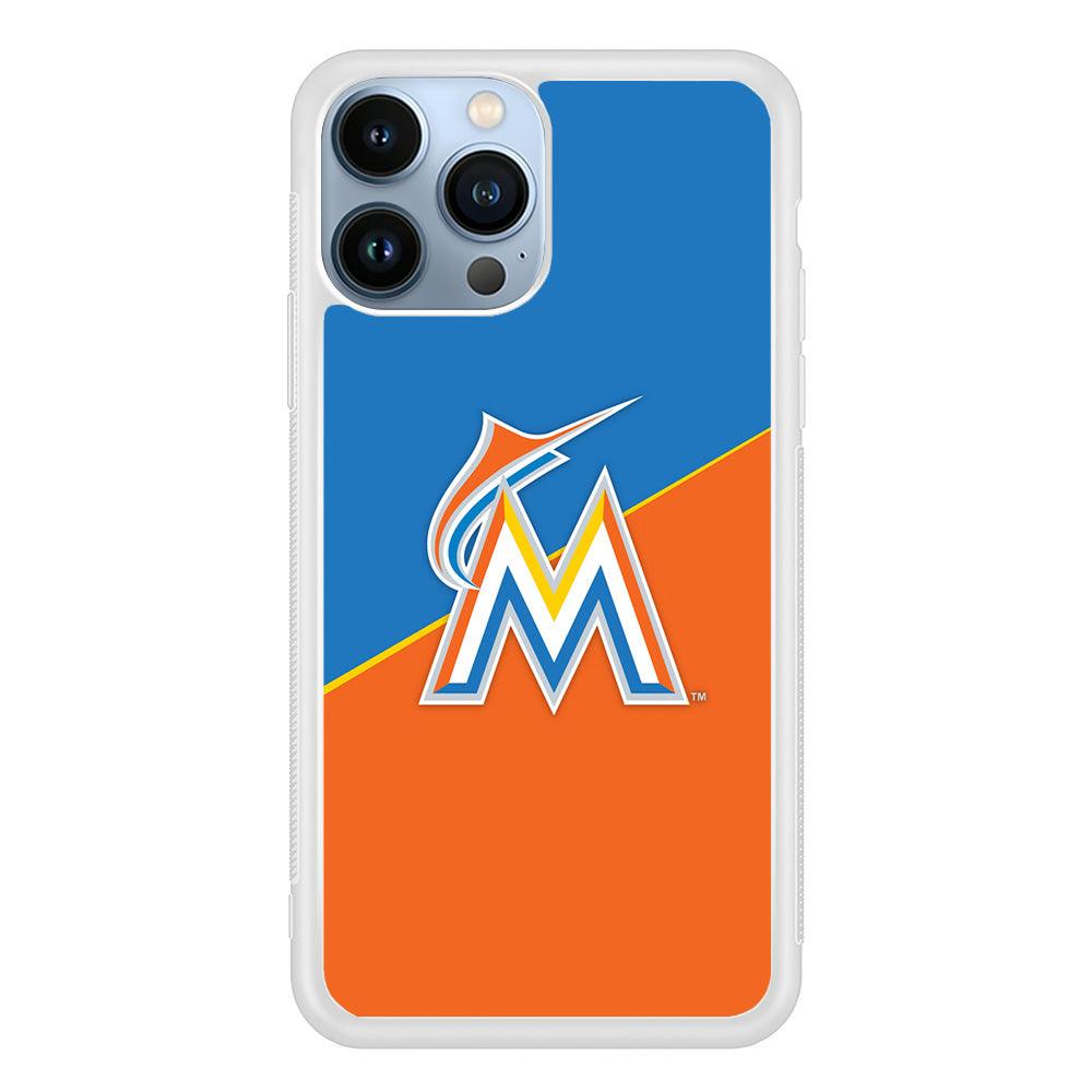 Baseball Miami Marlins MLB 002 iPhone 13 Pro Case-Rubber / White (2D Case)-Xtracase