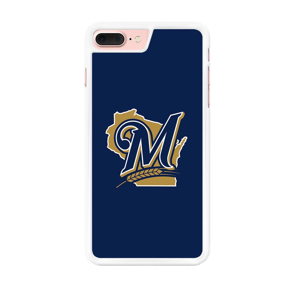 Baseball Milwaukee Brewers MLB 001 iPhone 7 Plus Case-Rubber / White (2D Case)-Xtracase