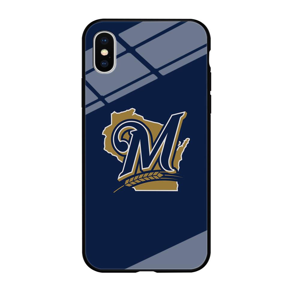 Baseball Milwaukee Brewers MLB 001 iPhone X Case-Tempered Glass Case-Xtracase