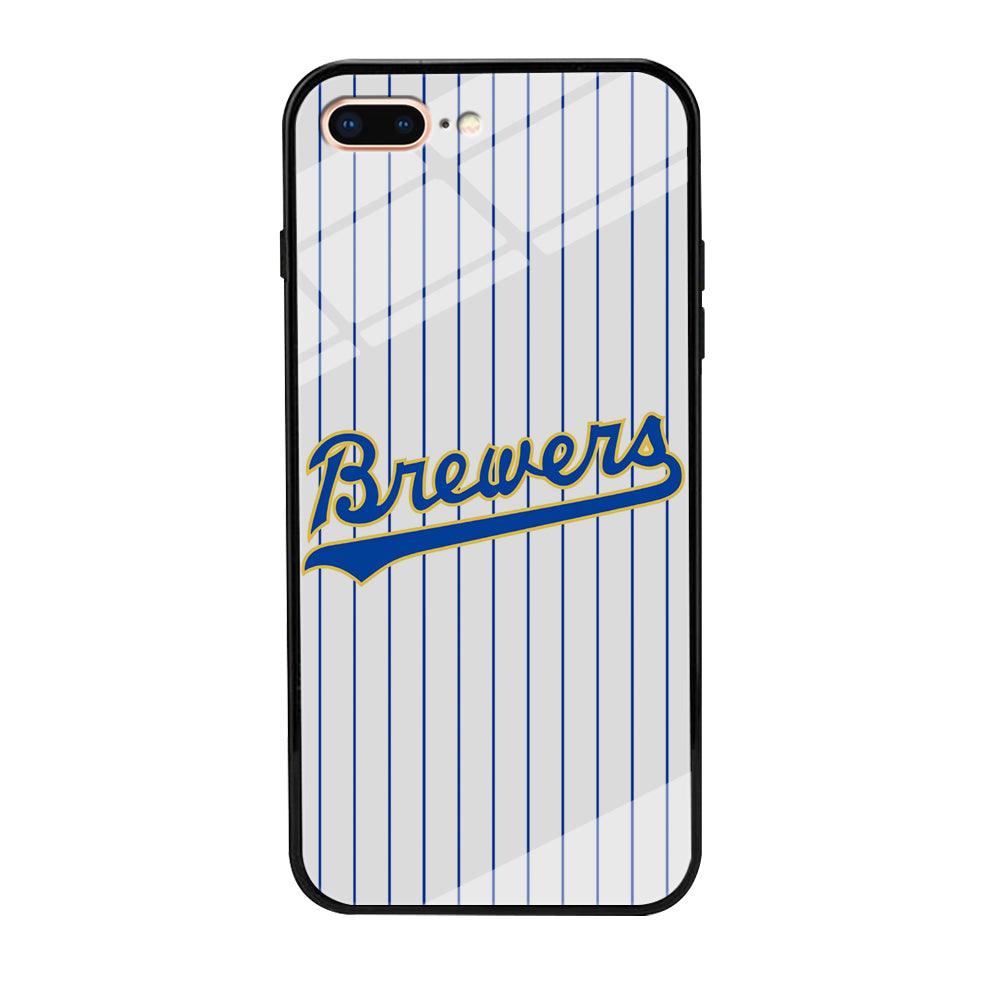 Baseball Milwaukee Brewers MLB 002 iPhone 8 Plus Case-Tempered Glass Case-Xtracase