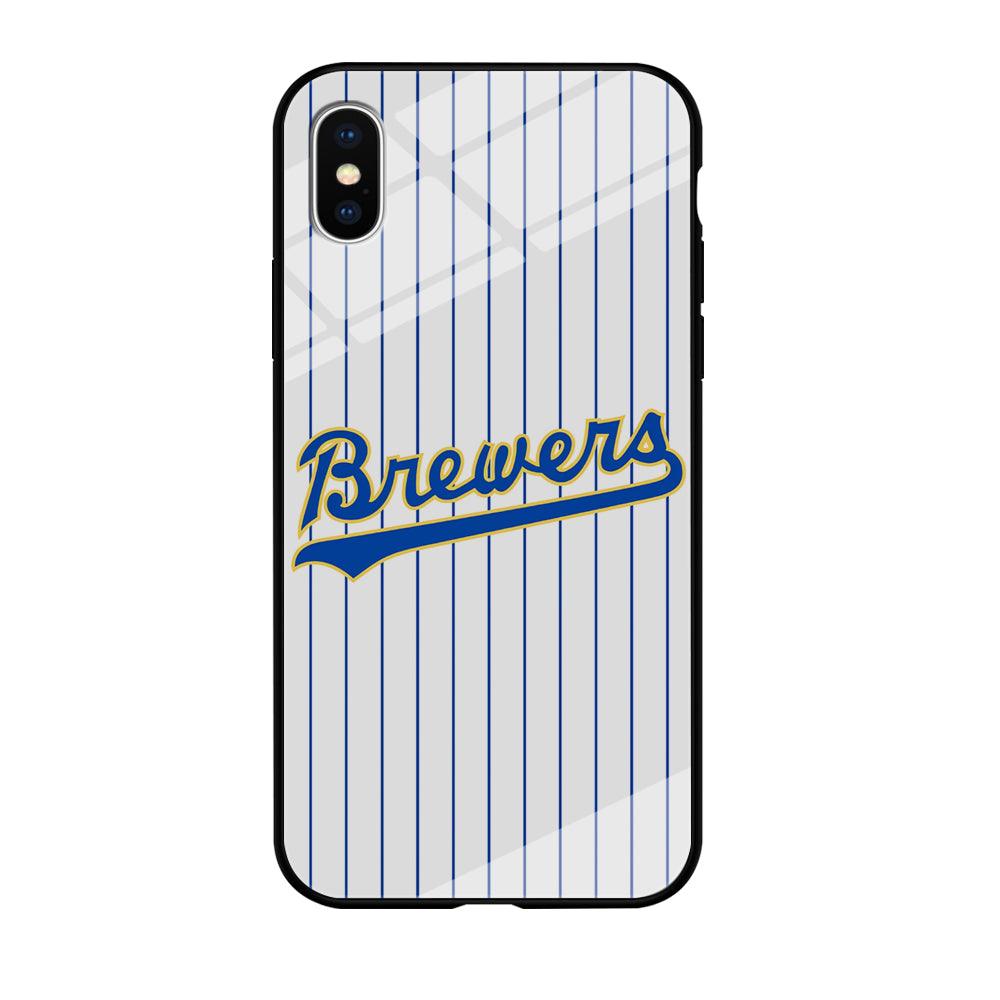Baseball Milwaukee Brewers MLB 002 iPhone Xs Max Case-Tempered Glass Case-Xtracase