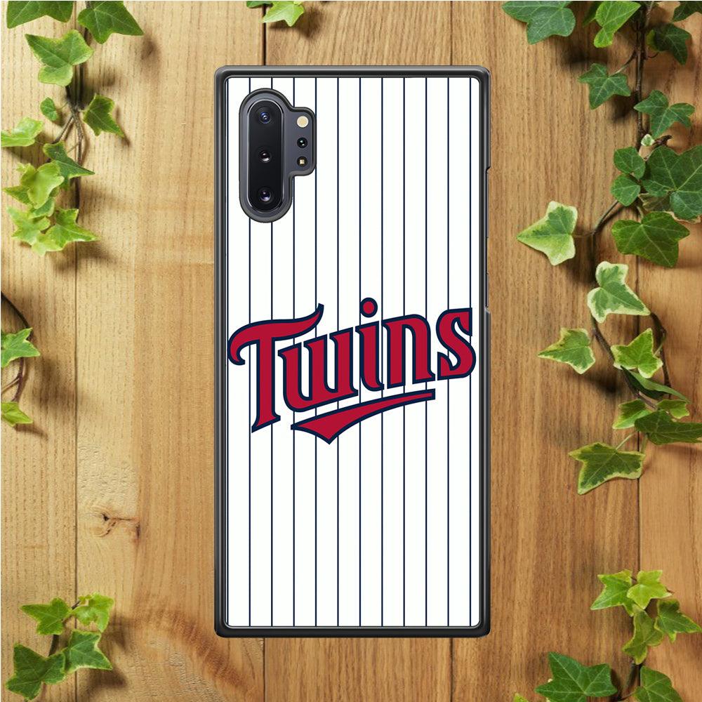 Baseball Minnesota Twins MLB 002 Samsung Galaxy Note 10 Plus Case-Rubber / White (2D Case)-Xtracase