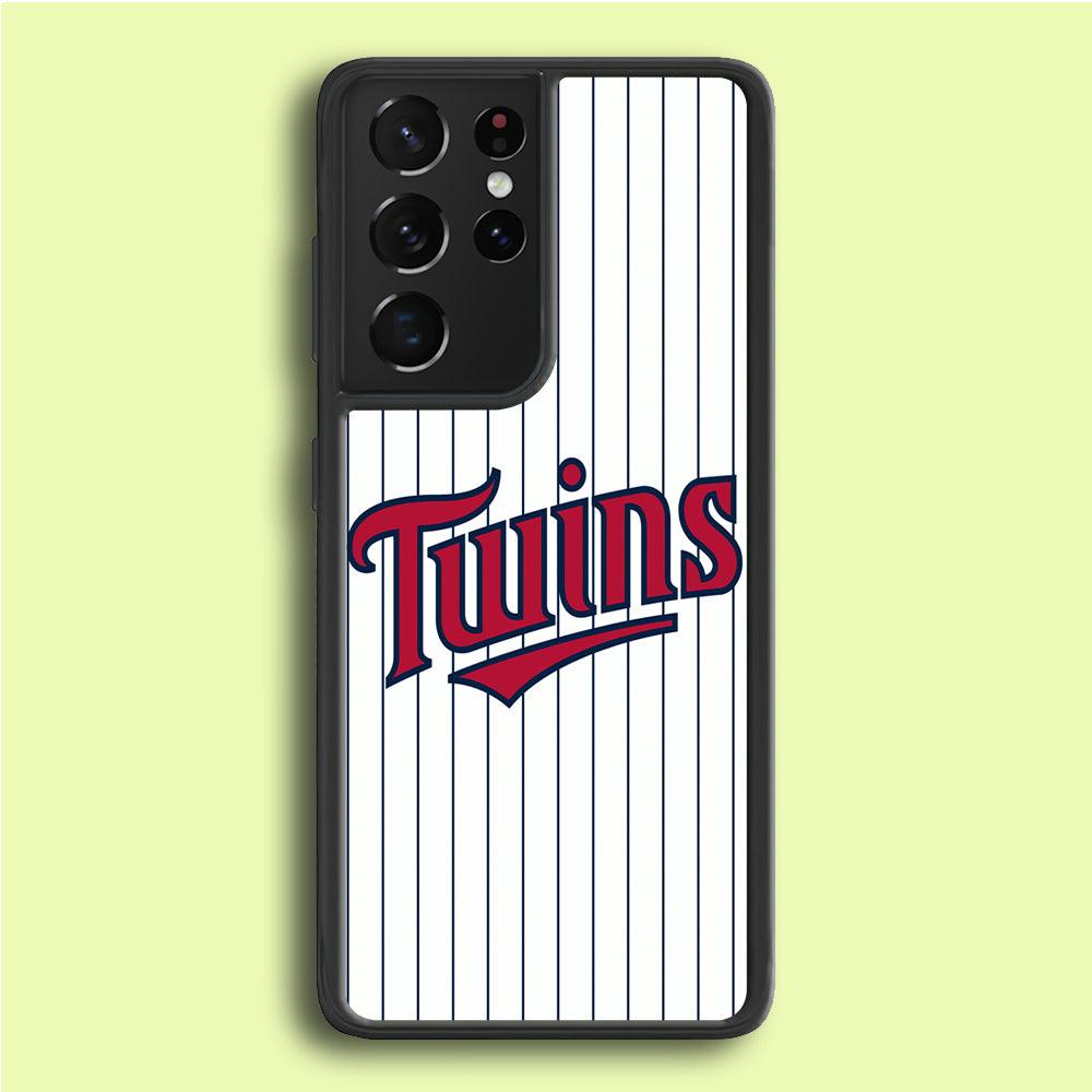 Baseball Minnesota Twins MLB 002 Samsung Galaxy S21 Ultra Case-Rubber / White (2D Case)-Xtracase