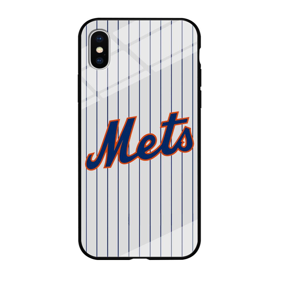 Baseball New York Mets MLB 001 iPhone Xs Max Case-Tempered Glass Case-Xtracase