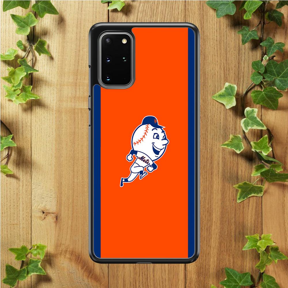 Baseball New York Mets MLB 002 Samsung Galaxy S20 Plus Case-Rubber / White (2D Case)-Xtracase