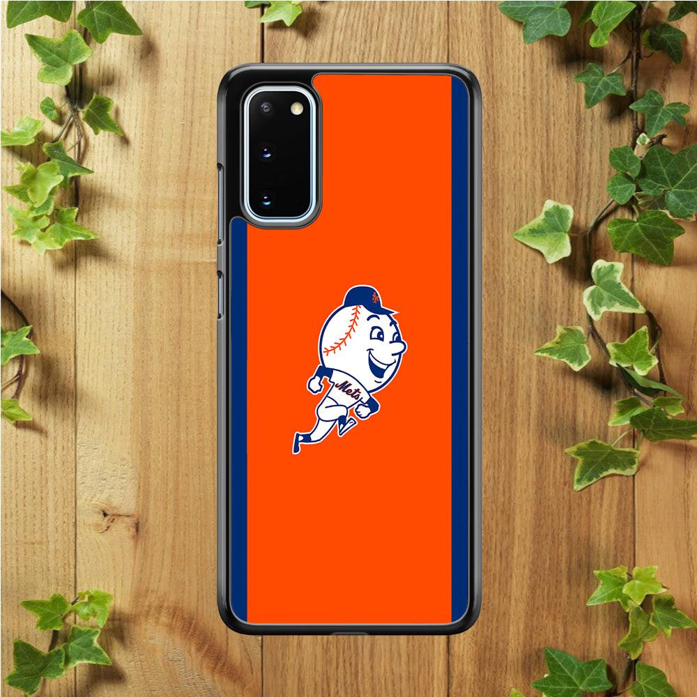 Baseball New York Mets MLB 002 Samsung Galaxy S20 Case-Rubber / Black (2D Case)-Xtracase