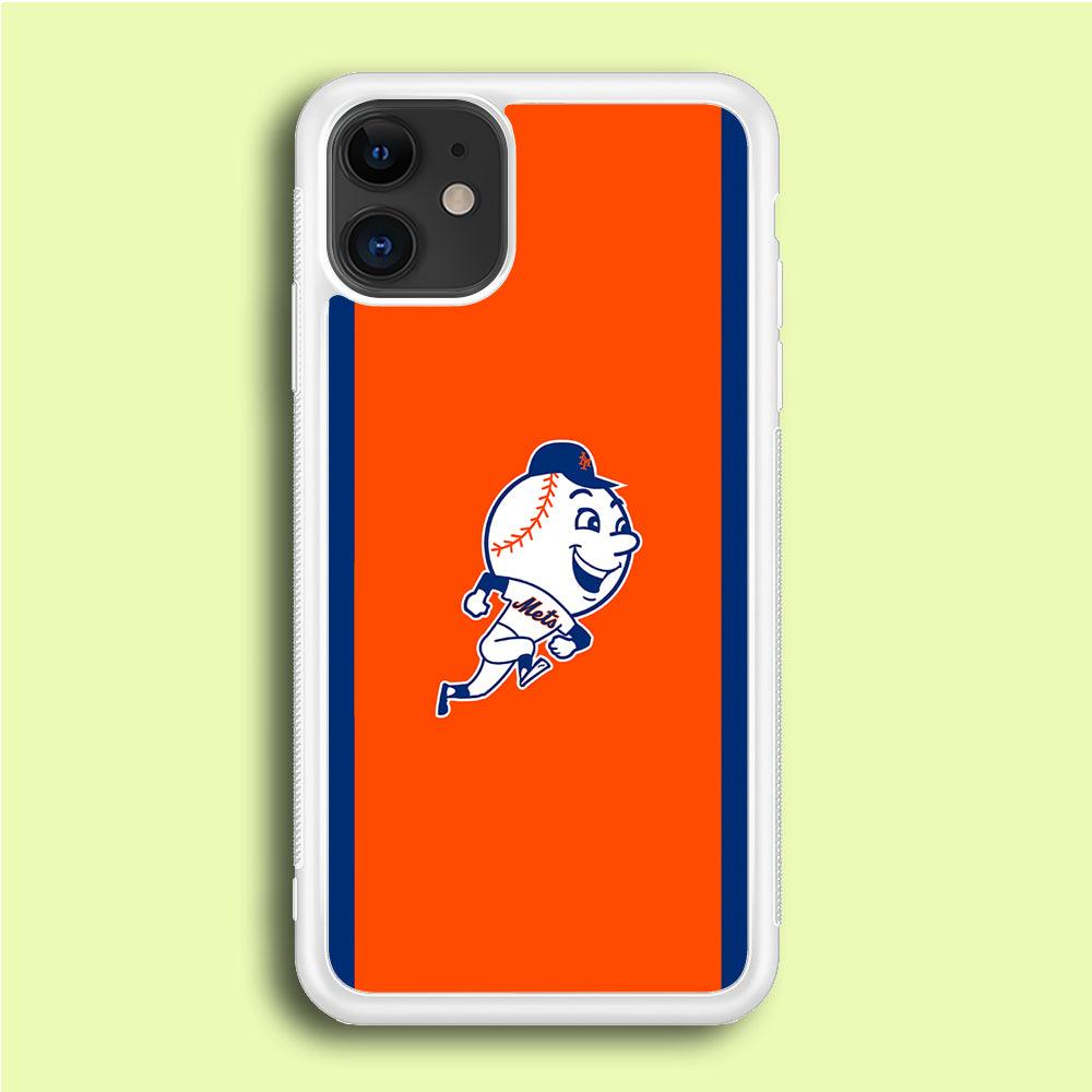 Baseball New York Mets MLB 002 iPhone 12 Mini Case-Rubber / White (2D Case)-Xtracase