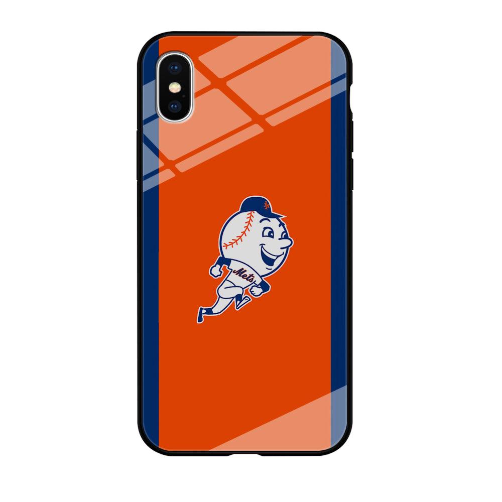 Baseball New York Mets MLB 002 iPhone Xs Max Case-Tempered Glass Case-Xtracase