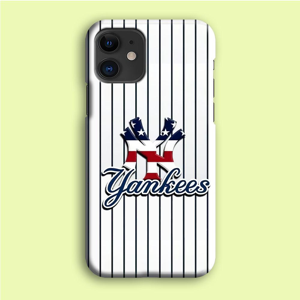 Baseball New York Yankees MLB 001 iPhone 12 Mini Case-Plastic / Full Wrap (3D Case)-Xtracase