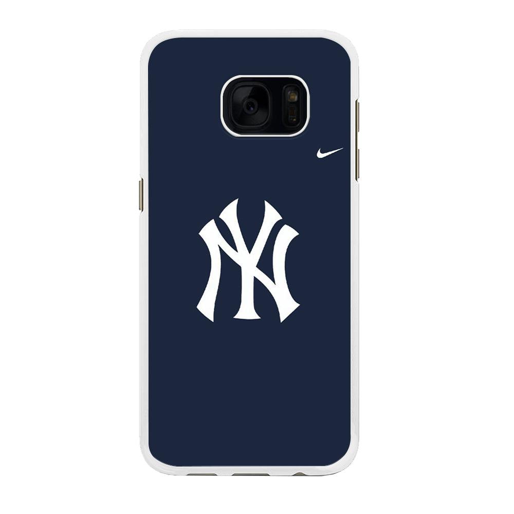 Baseball New York Yankees MLB 002 Samsung Galaxy S7 Case-Rubber / White (2D Case)-Xtracase