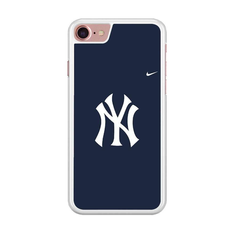 Baseball New York Yankees MLB 002 iPhone 7 Case-Rubber / White (2D Case)-Xtracase