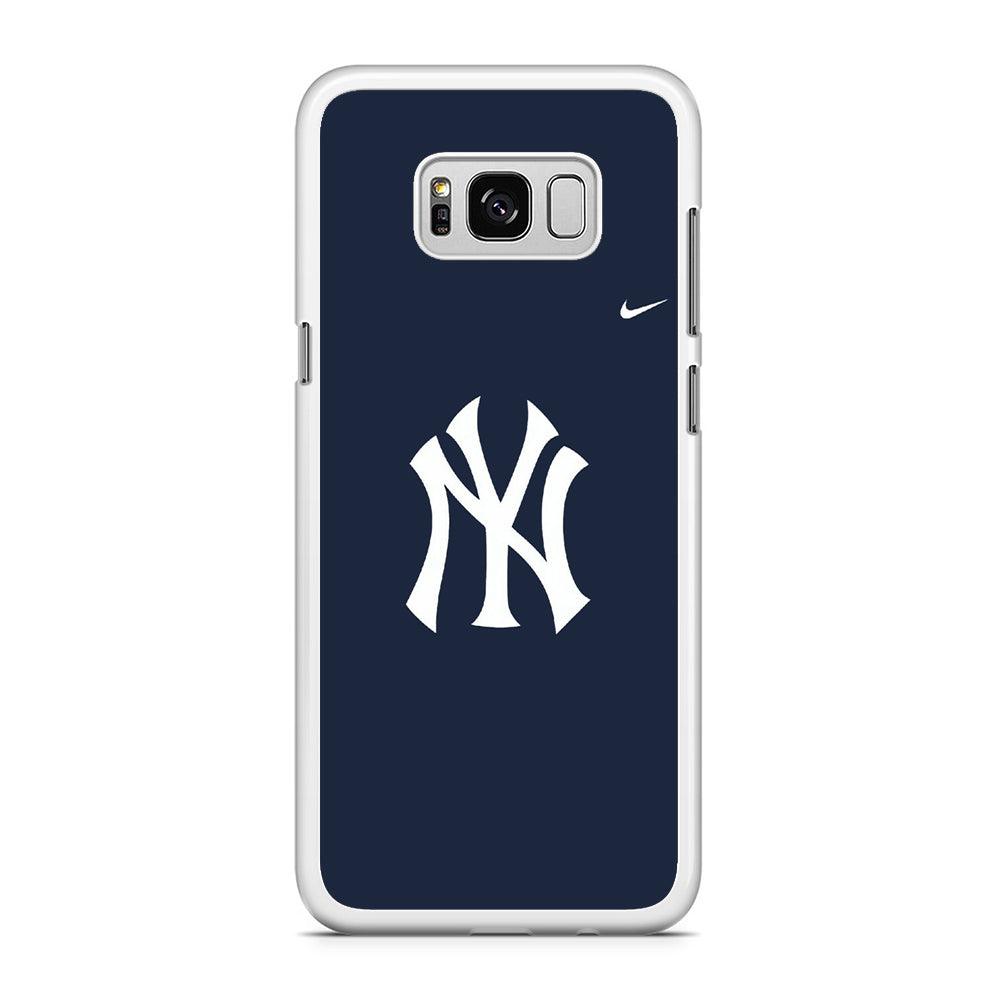 Baseball New York Yankees MLB 002 Samsung Galaxy S8 Case-Rubber / White (2D Case)-Xtracase