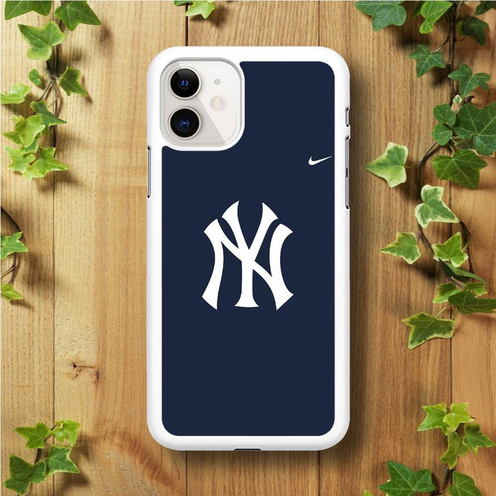 Baseball New York Yankees MLB 002 iPhone 11 Case-Rubber / White (2D Case)-Xtracase