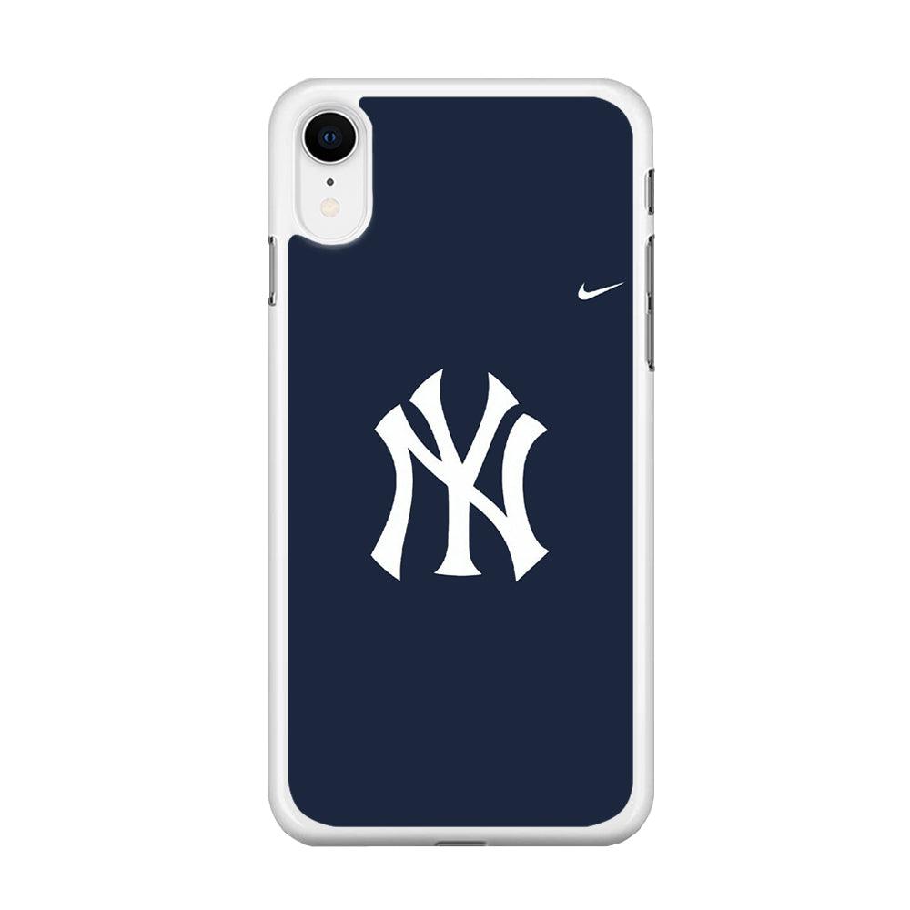 Baseball New York Yankees MLB 002 iPhone XR Case-Rubber / White (2D Case)-Xtracase