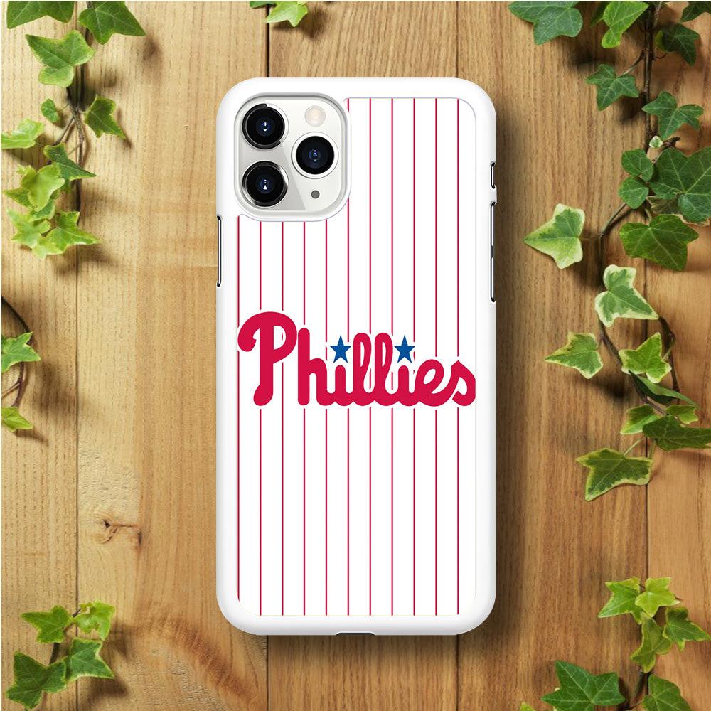 Baseball Philadelphia Phillies MLB 002 iPhone 11 Pro Max Case-Rubber / White (2D Case)-Xtracase
