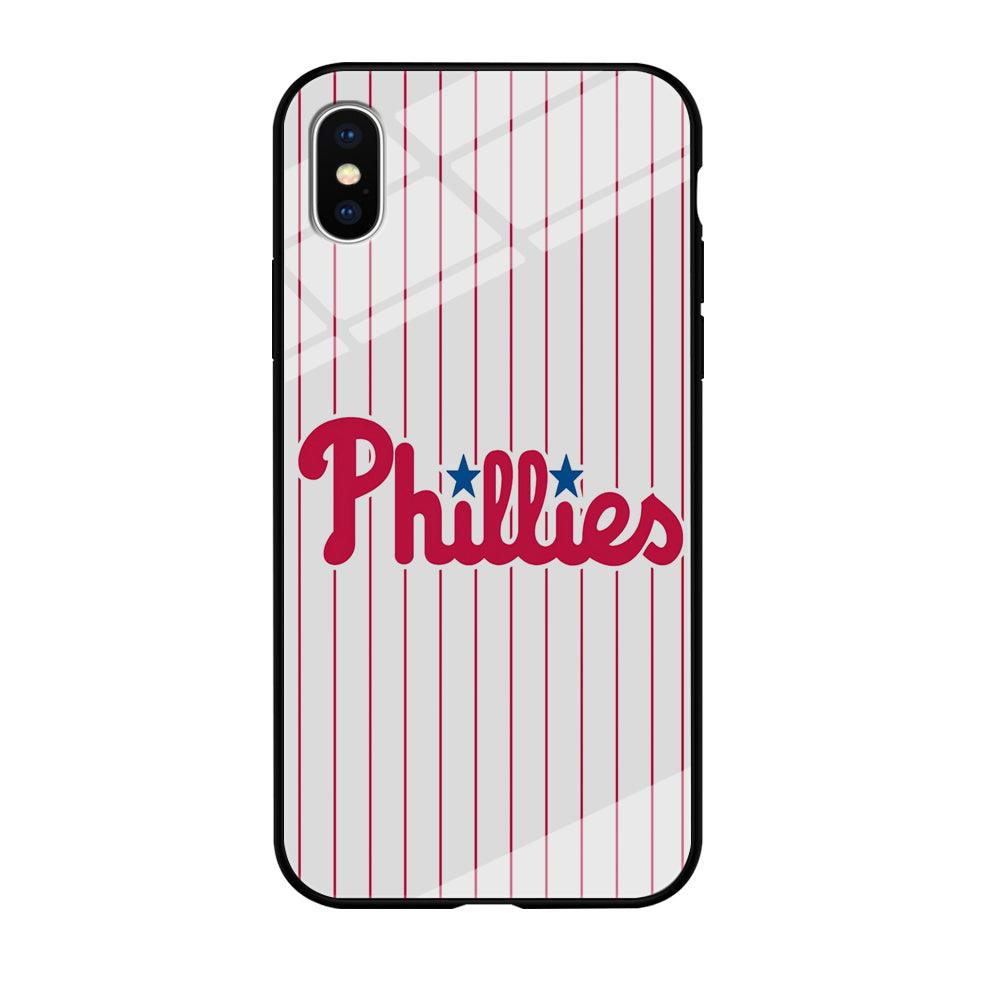 Baseball Philadelphia Phillies MLB 002 iPhone X Case-Tempered Glass Case-Xtracase