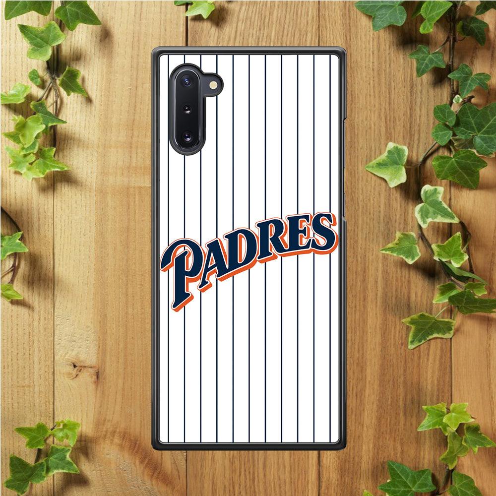 Baseball San Diego Padres MLB 001 Samsung Galaxy Note 10 Case-Rubber / White (2D Case)-Xtracase