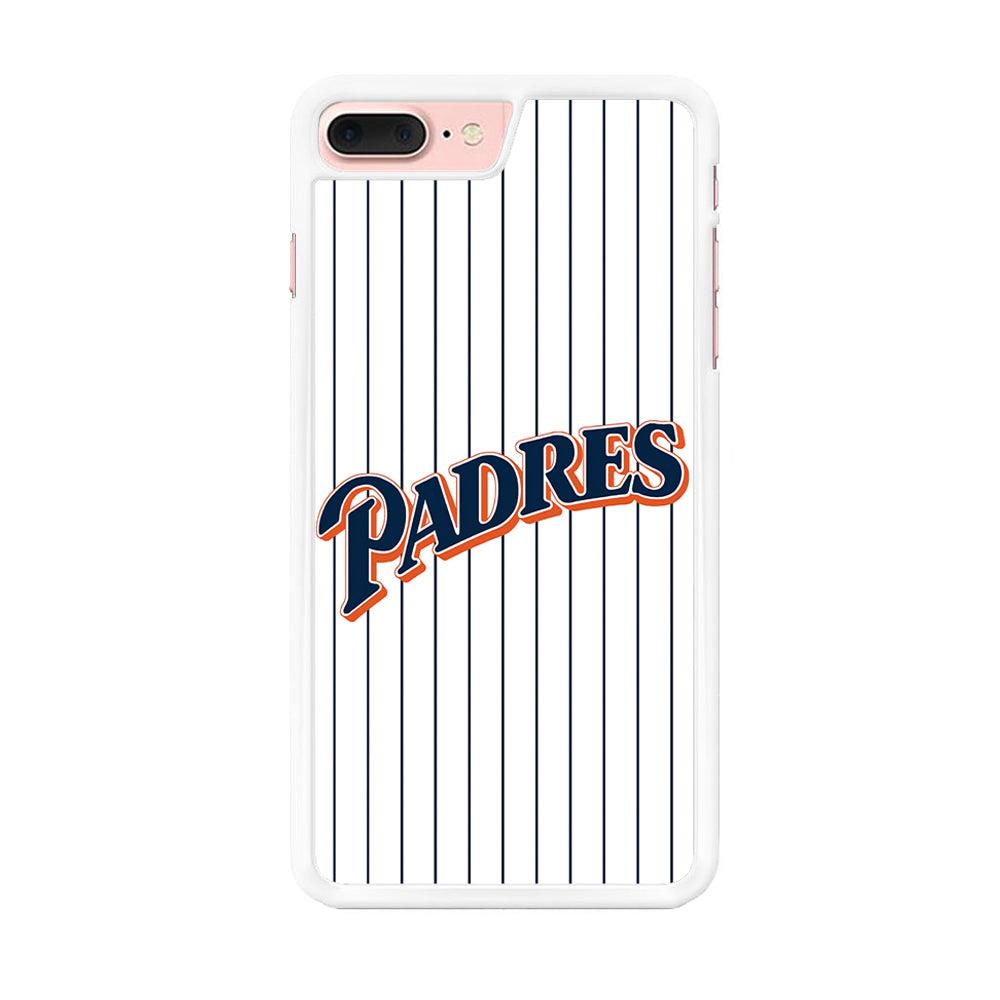 Baseball San Diego Padres MLB 001 iPhone 7 Plus Case-Rubber / White (2D Case)-Xtracase