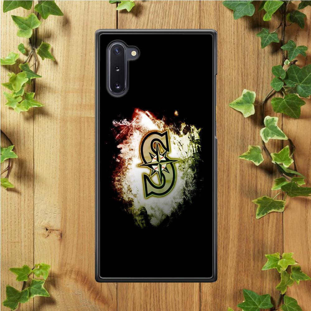 Baseball Seattle Mariners MLB 002 Samsung Galaxy Note 10 Case-Rubber / White (2D Case)-Xtracase