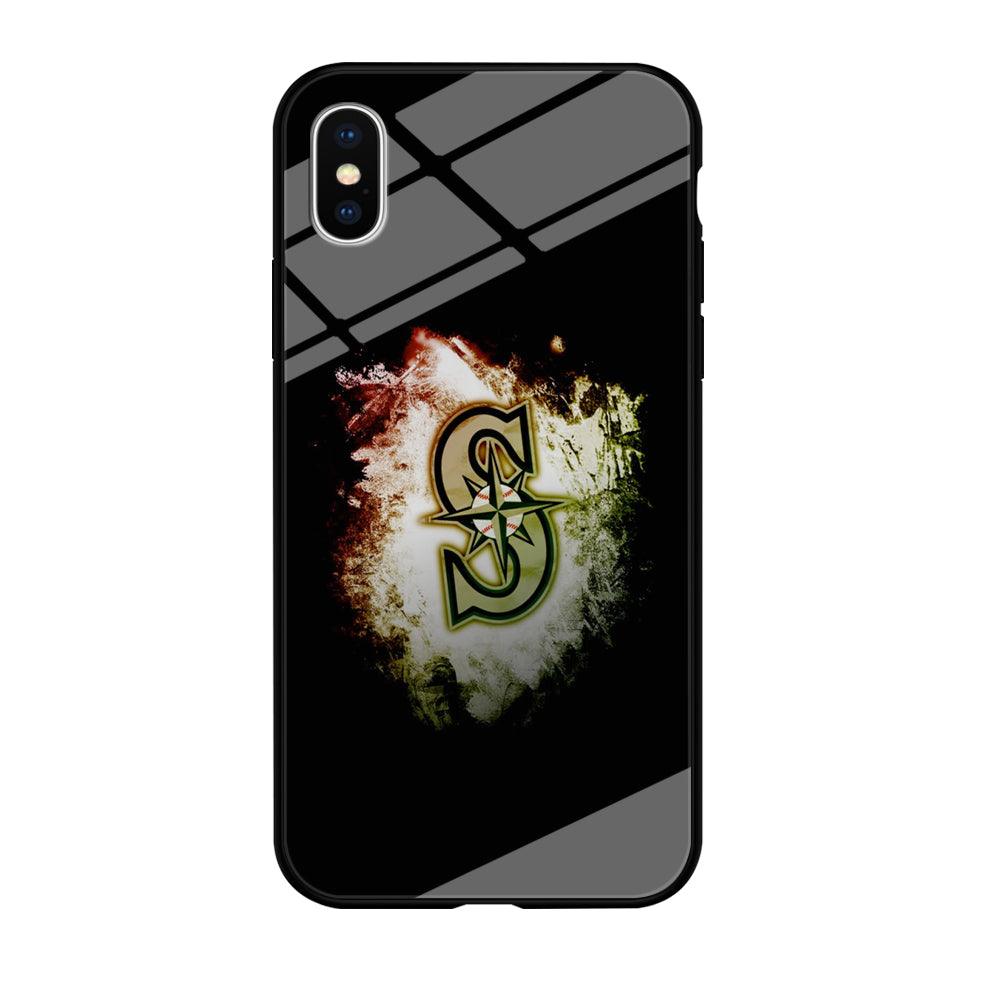 Baseball Seattle Mariners MLB 002 iPhone Xs Max Case-Tempered Glass Case-Xtracase