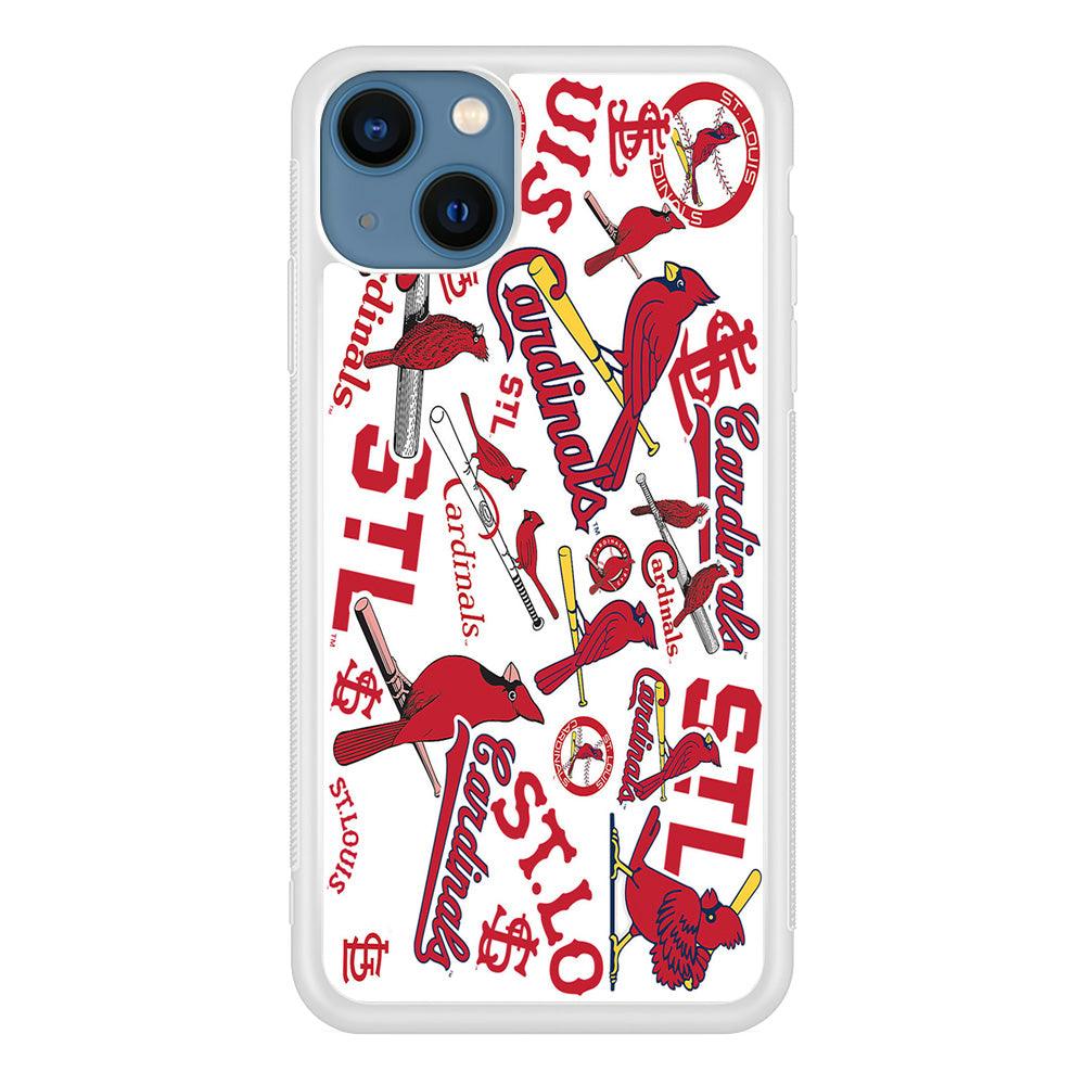 Baseball St. Louis Cardinals MLB 001 iPhone 13 Case-Rubber / White (2D Case)-Xtracase