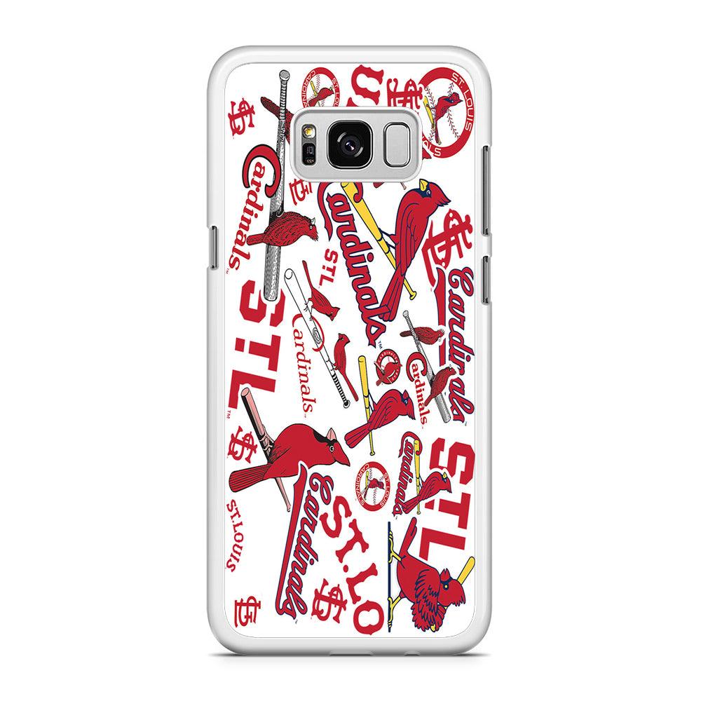 Baseball St. Louis Cardinals MLB 001 Samsung Galaxy S8 Case-Rubber / White (2D Case)-Xtracase