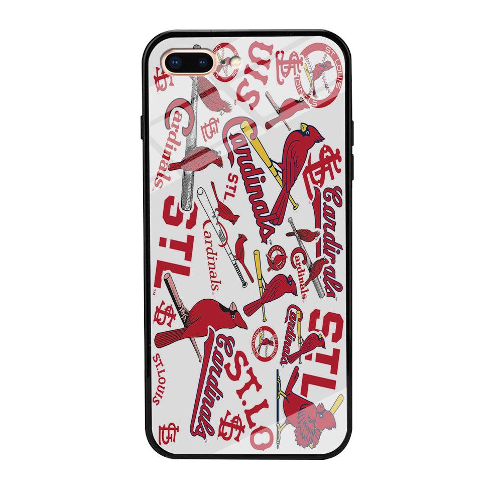 Baseball St. Louis Cardinals MLB 001 iPhone 8 Plus Case-Tempered Glass Case-Xtracase