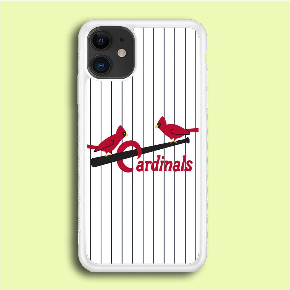 Baseball St. Louis Cardinals MLB 002 iPhone 12 Mini Case-Rubber / White (2D Case)-Xtracase