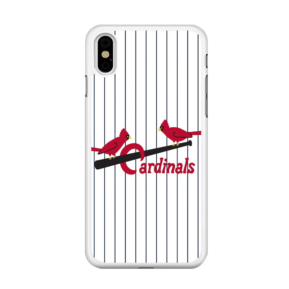 Baseball St. Louis Cardinals MLB 002 iPhone Xs Max Case-Rubber / White (2D Case)-Xtracase