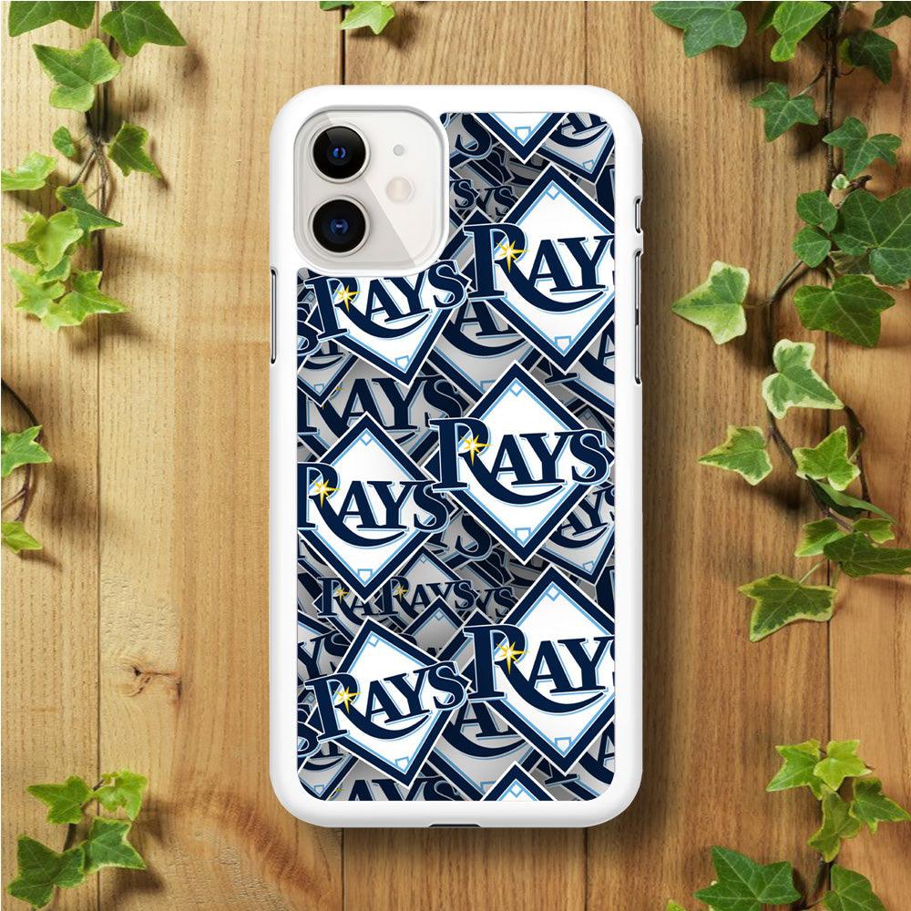 Baseball Tampa Bay Rays MLB 002 iPhone 11 Case-Rubber / White (2D Case)-Xtracase