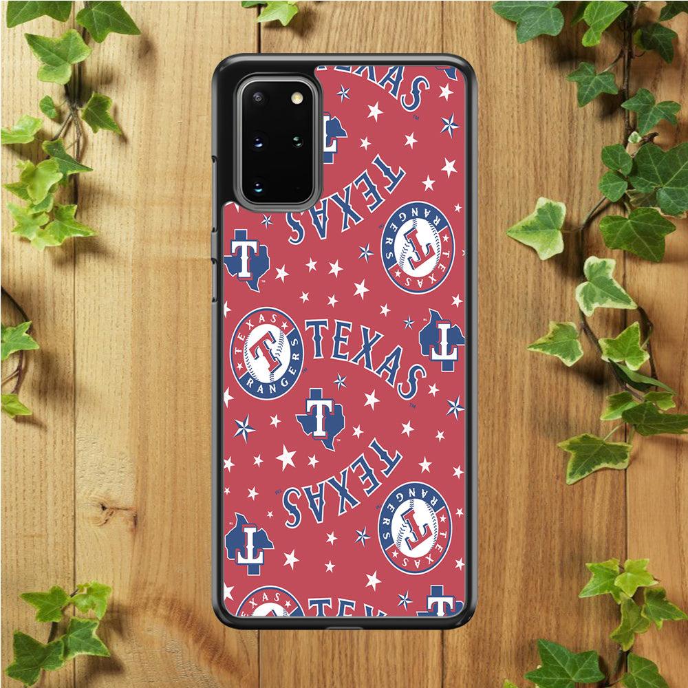 Baseball Texas Rangers MLB 001 Samsung Galaxy S20 Plus Case-Rubber / White (2D Case)-Xtracase
