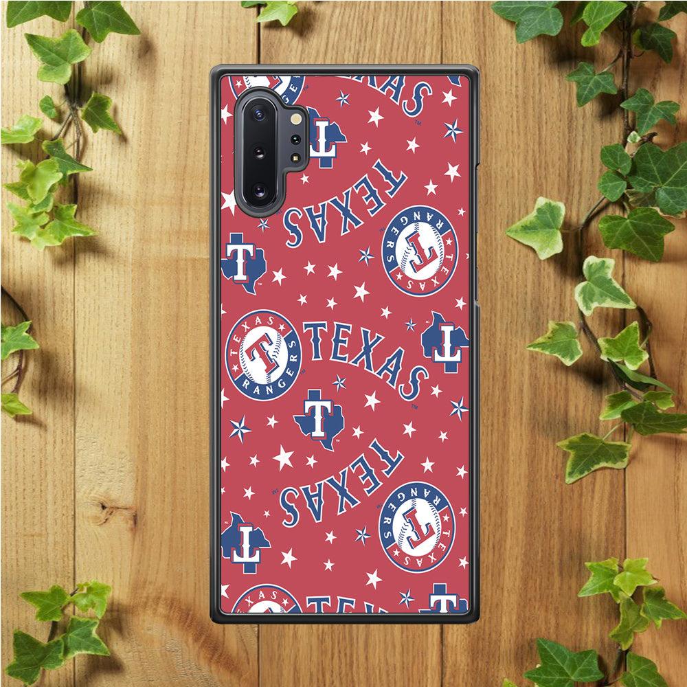 Baseball Texas Rangers MLB 001 Samsung Galaxy Note 10 Plus Case-Rubber / White (2D Case)-Xtracase
