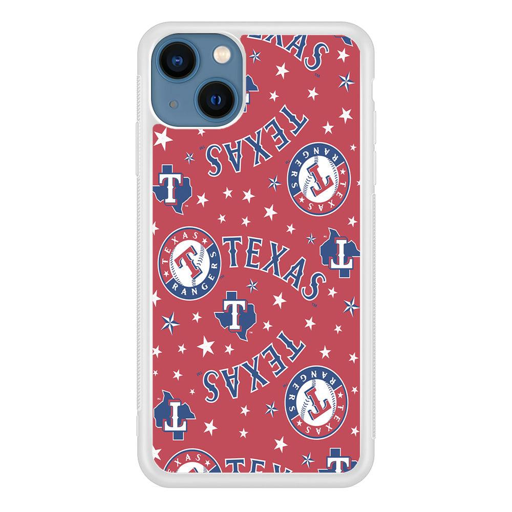 Baseball Texas Rangers MLB 001 iPhone 13 Mini Case-Rubber / White (2D Case)-Xtracase