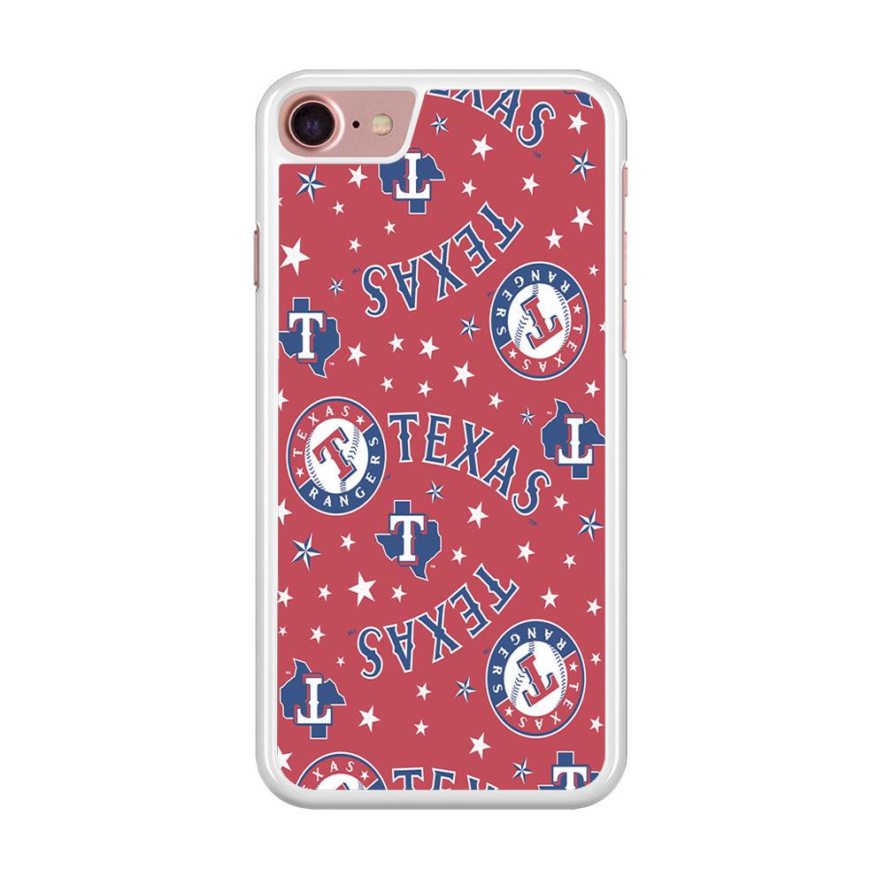 Baseball Texas Rangers MLB 001 iPhone SE 2020 Case-Rubber / White (2D Case)-Xtracase
