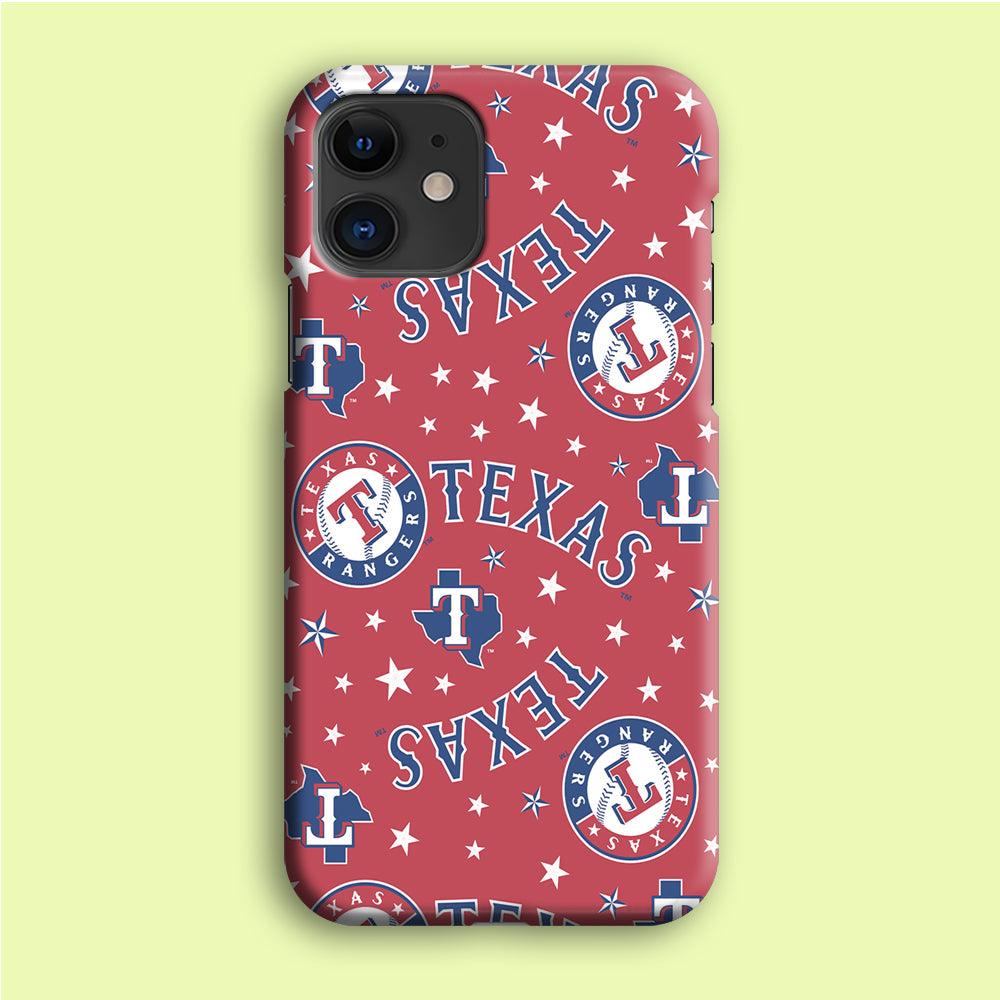 Baseball Texas Rangers MLB 001 iPhone 12 Case-Plastic / Full Wrap (3D Case)-Xtracase