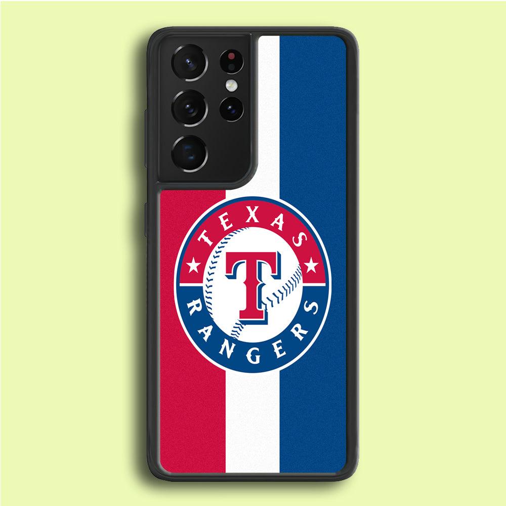 Baseball Texas Rangers MLB 002 Samsung Galaxy S21 Ultra Case-Rubber / White (2D Case)-Xtracase