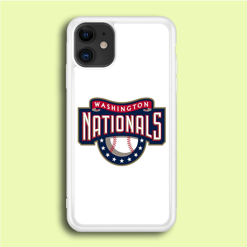 Baseball Washington Nationals MLB 001 iPhone 12 Mini Case-Rubber / White (2D Case)-Xtracase