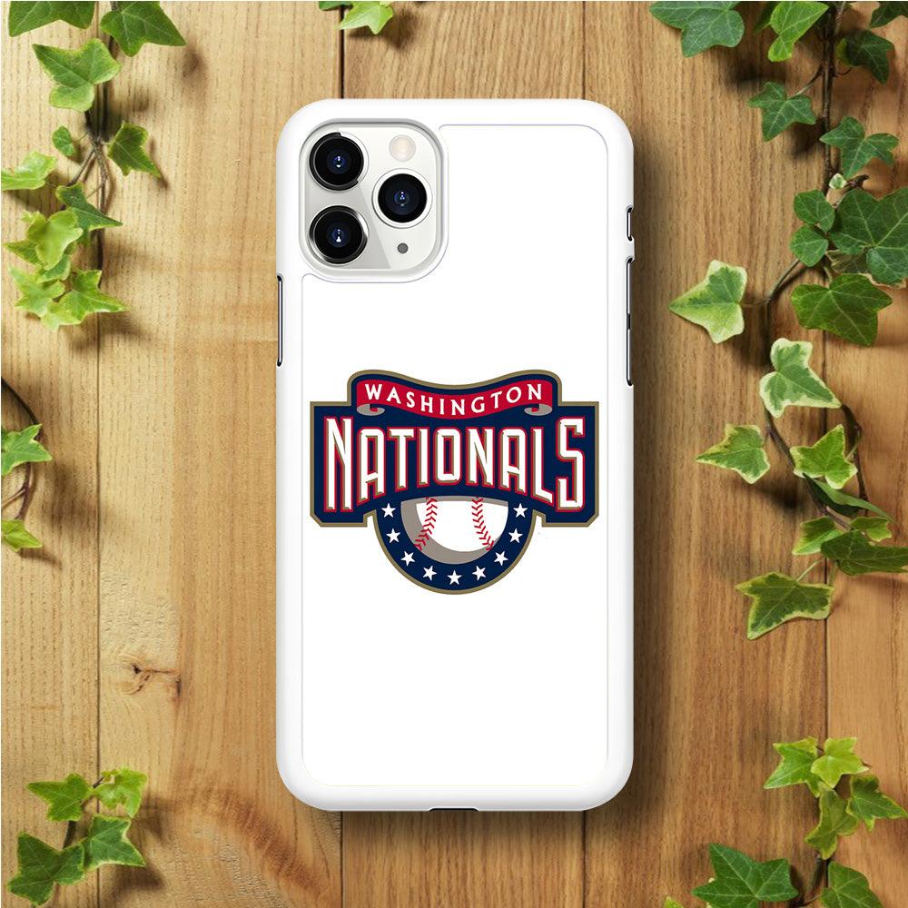 Baseball Washington Nationals MLB 001 iPhone 11 Pro Max Case-Rubber / White (2D Case)-Xtracase
