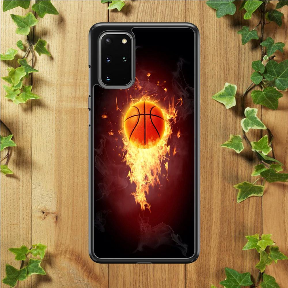 Basketball Art 001 Samsung Galaxy S20 Plus Case-Rubber / White (2D Case)-Xtracase