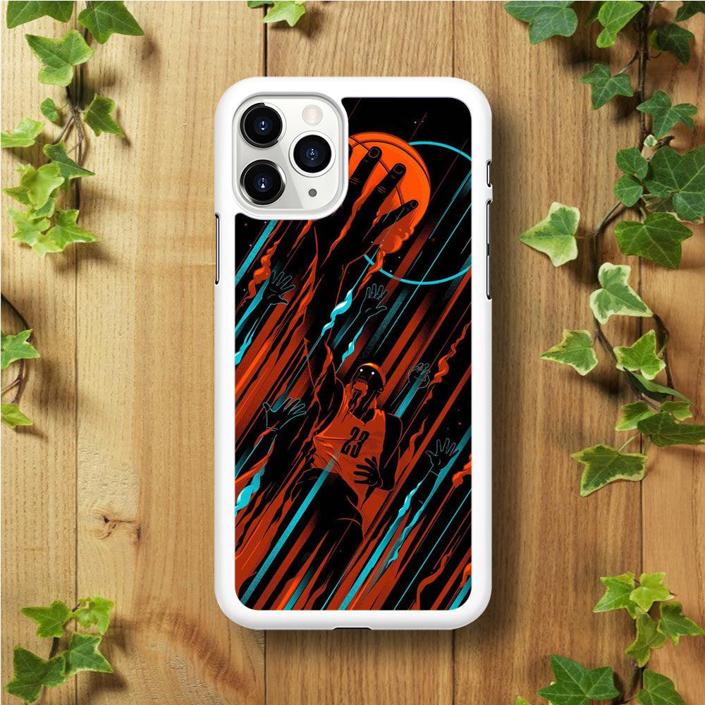 Basketball Art 003 iPhone 11 Pro Case-Rubber / White (2D Case)-Xtracase