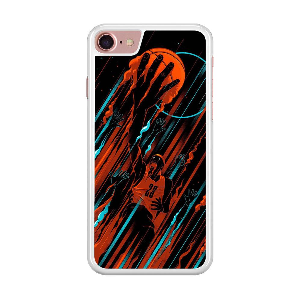 Basketball Art 003 iPhone 8 Case-Rubber / White (2D Case)-Xtracase