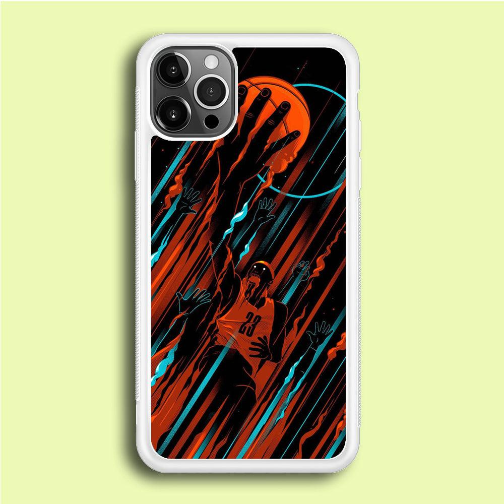 Basketball Art 003 iPhone 12 Pro Case-Rubber / White (2D Case)-Xtracase