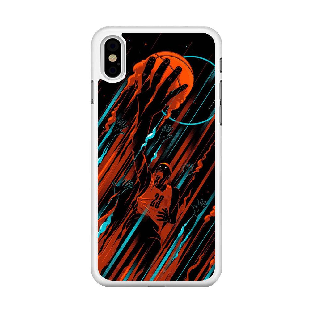 Basketball Art 003 iPhone X Case-Rubber / White (2D Case)-Xtracase
