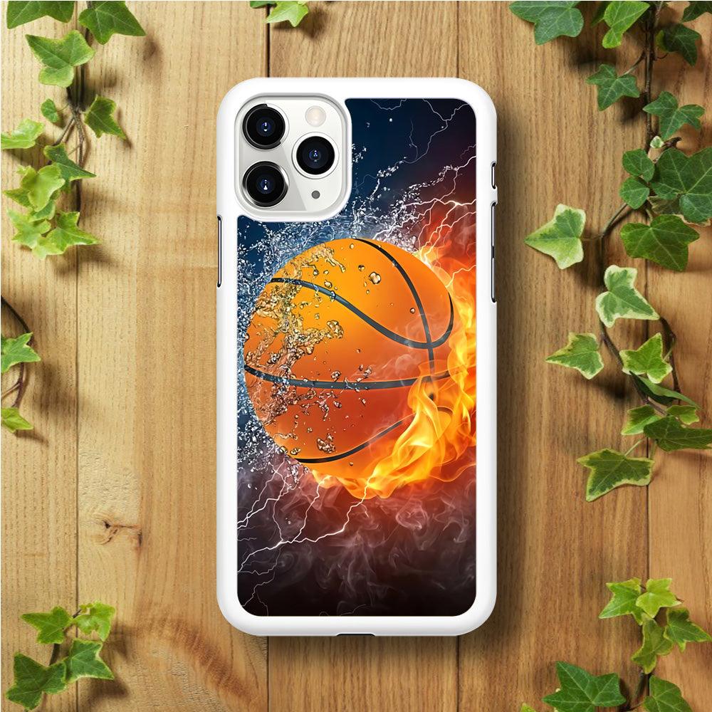 Basketball Ball Cool Art iPhone 11 Pro Case-Rubber / White (2D Case)-Xtracase